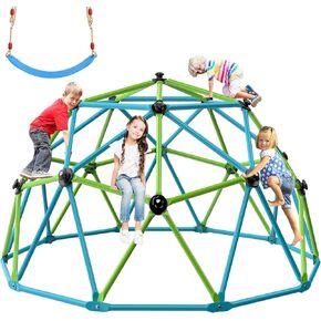 Climbing Dome, 10FT Jungle Gym with Swing for Kids 3 to 10 Outdoor Play Equipment, Supports 800lbs Toddler Play Set, Anti-Rust & Easy Assembly, Gift for Boys Girls