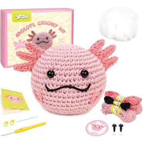 Yeezhee Crochet Kit for Beginners, Crochet Animals Kit with Step - by - Step Video Tutorials, Beginner Knitting Kit for Adults and Kids, Learn to Craft DIY Crocheting Kit (Capybara)