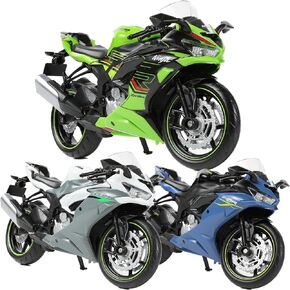 1:12 لعبة دراجة نارية من طراز Kawasaki Ninja ZX-6R Metal Cast مع طراز دراجة نارية بلاستيكية لا يوجد تجميع مطلوب Mini Moto Gift for Adult