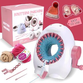 ROHSCE Knitting Machine, 22 Needles Knitting Loom Machine with Row Counter, DIY Knitting Board Rotating Double Knit Loom Machine Kit for Hat, Scarves, Gloves, Socks