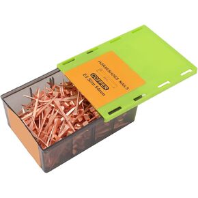 Fydun Horseshoe Nails, Nails, 250 Pieces Straight Copper Plating 250Pcs Ng Common for Shod E4 48mm 1.89in with Plastic Box Raise Livestock (E5slim)