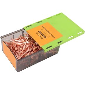 Fydun Horseshoe Nails, Nails, 250 Pieces Straight Copper Plating 250Pcs Ng Common for Shod E4 48mm 1.89in with Plastic Box Raise Livestock (E5)