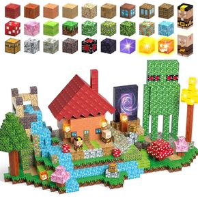 Magnetic Building Blocks, Magnetic Blocks STEM Construction Toys, Montessori Sensory Stacking Toys for Toddlers, Magnet Cubes with Light Blocks, Christmas Birthday Gifts for Kids Age 3 4 5 6 7 8-12