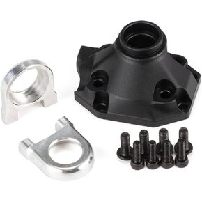 Aluminum Front Rear Diff Cover Bearing Retainers Third Member Set for Vanquish F10 Portal/Straight Axle H10 Optic Upgrade (Rear Diff Cover BK)