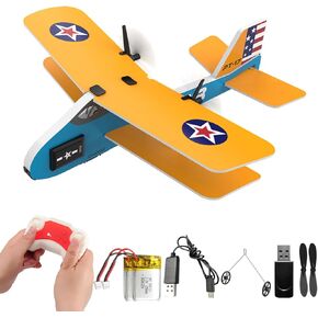 RC Plane 2. 4Ghz RC Airplane for Kids & Beginners Easy to Fly with 6-axis Gyro Stabilizer 2CH MPP Remote Control RC Glider Indoor/Outdoor STEM Toy for Boy Girl Pilots (Red Monoplane)