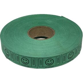 The Ticket Gurus 2000 Green Smile Raffle Tickets Single Roll Consecutively Numbered Raffle Tickets