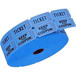 Raffle Tickets Roll - 50/50 Double Tickets Suitable for Company Classroom Reward or Carnivals Concert Entry Events Parties Fundraisers Prizes 500 Pieces Color Blue