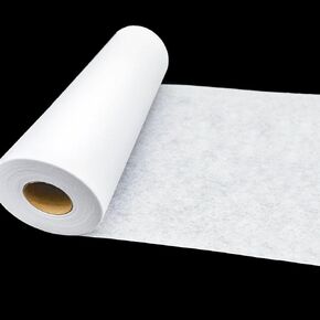 ANXINZENITH Interfacing for Sewing-11.8" x 30.6 Yards,White Iron-On Non-Woven Fabric Stiffener,Suitable for Quilting,Crafts,Clothing,and Home Decor Sewing Materials（50g/㎡）