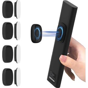 4 Pack Upgraded Magnetic Remote Control Holder Wall Mount - Enhanced N52 Magnets & Stronger Adhesive, No-Drill Remote Organizer for TV/Fan/AC Remotes - Holds 300g Each, Space-Saving Design