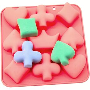 X-Haibei Vegas Poker Suit Soap Chocolate Jello Silicone Mold Spade Dome Heart Diamond Club Spade ， 2oz per cell