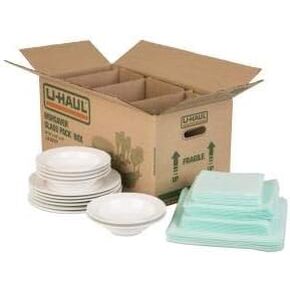 U-Haul Glass Packing Kit for Glasses and Stemware – Includes 1 Box, 1 Cell Divider Unit, and 18 Assorted Foam Pouches (Value Pack of 2)