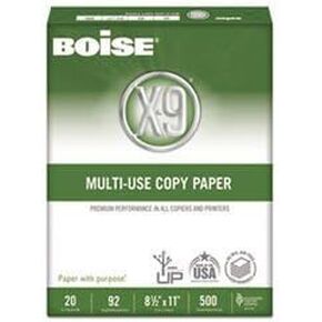 Boise X-9 Copy Paper, 92 Brightness, 20Lb, 8-1/2 X11, White, 2500 Sheets/Carton