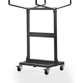 Folding Chair Rack,Single Tier Folding Chair Storage Cart for 14 Chairs Matte Black Heavy Duty Metal Chair Storage Rack for Party,Office