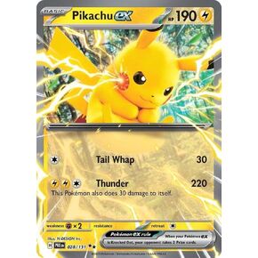 Pokemon - Pikachu ex 028/131 – Prismatic Evolutions – Double Rare – Foil - Single Card