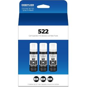522 Black Ink Refill Bottles ET-2800 ET-4800 ET-2400 ET-2803 ET-2720 Replacement for T522 522 Ink Refill Bottles Black Use for Eco Tank ET-2400 ET-2720 ET-2800 ET-2803 ET-2840 ET-4800 ET-4810 Printers