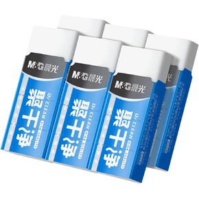 M&G 6 Pack Erasers, White Erasers Pencil Erasers Cute Soft Block Easy to Clean Durable Bulk for Sketching Drawing Artists Teacher Color Pencils Carving Stamps, Medium