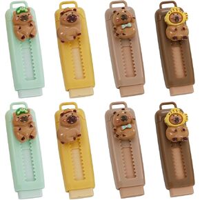 8pcs Capybara Eraser, Cute Sliding Retractable Eraser, Cute Shape, Bright Colors, Durable for Kids Boys Girls Students School Office Supply Stationery