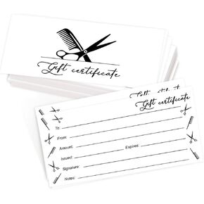 PLIGREAT 40 Sets Hair Salon Blank Gift Certificate Gift Certificate Cards with Envelopes Creative Blank Gift Certificates for Business Barber Shop Beauty Salon Voucher Card Birthday Customer Gift Card