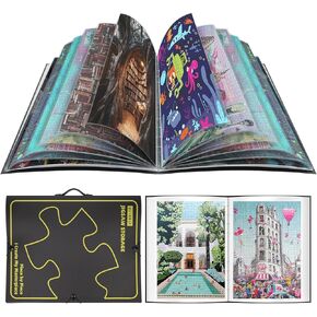 Puzzle Storage Folder for 1000 Pieces, Puzzle Organizer with 25 Pockets, Jigsaw Accessories