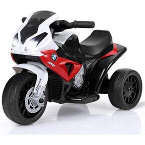 Costzon Licensed BMW Kids Electric 3-Wheel Ride-On Motorcycle Toy for Boys & Girls, with Headlights, Music and Battery Powered Pedal