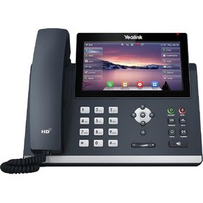 Yealink T48U IP Phone, 16 Lines. 7-Inch Color Touch Screen Display. Dual USB 2.0, Dual-Port Gigabit Ethernet, 802.3af PoE, Power Adapter Not Included (SIP-T48U)