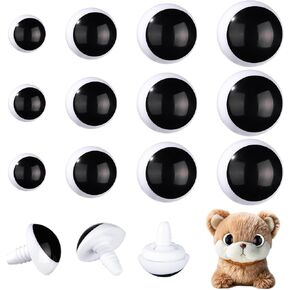 MUCUNNIA Safety Eyes 80 PCS 12-20mm Black and White Moon Safety Eyes for Crocheting with Washers Plastic Safety Eyes for Amigurumi Crochet Eyes for Crochet Animals Stuffed Animals Teddy Bear