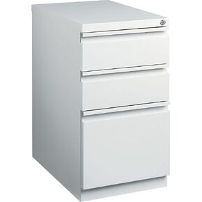 STAPLES 3-Drawer Vertical File Cabinet, Letter Size Documents, Lockable & Mobile, 23" D x 15" W x 27.75" H, Light Gray