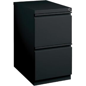 STAPLES 2-Drawer Vertical File Cabinet, Latter Size Documents, Lockable & Mobile, 19.88" D x 15" W x 27.75" H, Black