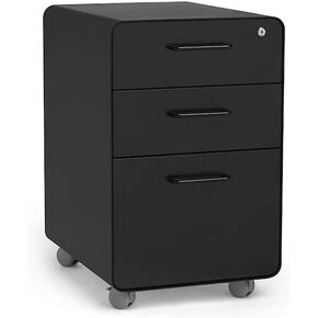 Poppin Stow 3 -Drawer Rolling File Cabinet - White. 2 أدراج فائدة ودرج ملف تعليق واحد. قفلان وعجلتان غير قفلان. الصلب المطلي بالمسحوق. شملت مفتاحان