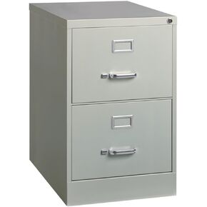 Pemberly Row 2 Drawers 28.38" Vertical Black Metal Filing Cabinet Lockable Pre-Assembled Stationary Legal Size for Home, Office