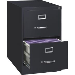 Hirsh Industries 2-Drawer Legal File Cabinet - Black, 18in.W x 26.5in.W x 28.4in.D, Model Number 14419