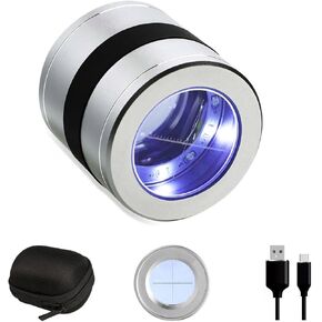 10x Jewelers Loupe Machifier مع مصابيح LED/UV ومقياسها ، حلقة المجوهرات القابلة لإعادة الشحن USB Mextaily 30 مم عدسة ثلاثية العدسة الزجاج للماس ، الأحجار الكريمة ، العملات المعدنية ، الطوابع ، إصلاح المشاهدة