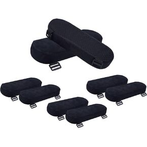 8-Pack Office Chair Armrest Pads – Soft Memory Foam Cushion Covers for Elbows & Forearms – Pressure Relief for Desk, Gaming & Ergonomic Chairs – Non-Slip, Machine Washable (Black)