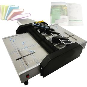 70W Manual Paper Booklet Folder MAX 12.4" × 17.3" Paper Book Folding Machine for Printing Factories and Schools (Black)