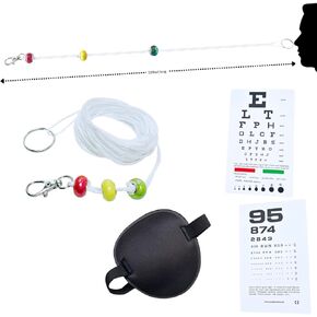 Brock Beaded String – Vision Convergence Training with 3 Sliding Beads, Patch and Chart – Hand-Eye Coordination & Focus Training for Sports & Activities and More, 10 Foot