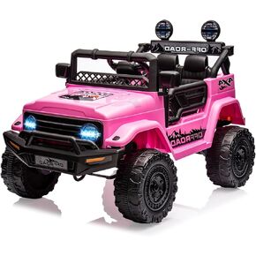 Garvee 12V Kids Ride On Truck Car with Remote Control - Electric Ride On Toys for Toddlers, Spring Suspension, 3 Speeds, LED Lights, Bluetooth Music & Parent Safety Brake​