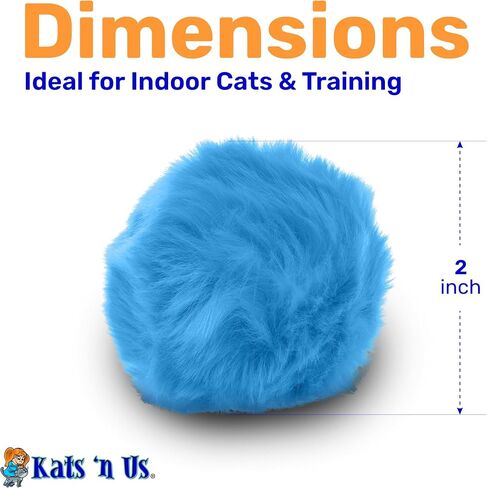 Kats'N Us Cat Ball Toy with Real Rabbit Fur - Pom Pom Balls - Multicolored Cat Pom Pom Balls 5 Pack in Saudi Arabia