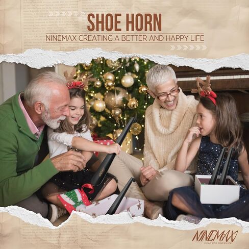 NINEMAX Shoe Horn Long Handle for Seniors,16.5" Long Shoehorn Metal for Men Women,Stainless Steel Shoe Horns with Hook Handle in Kuwait