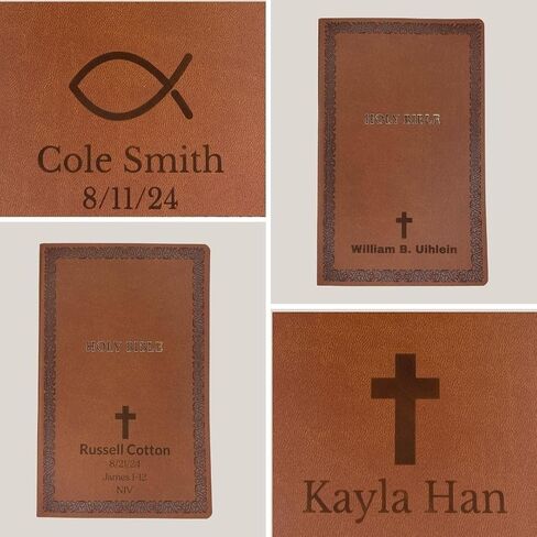 Personalized Soft Touch NIV Holy Bible with Custom Name Includes Up to 3 Rows of Text | Custom Gift for Christian & Religious Celebrations (Brown) in Saudi Arabia