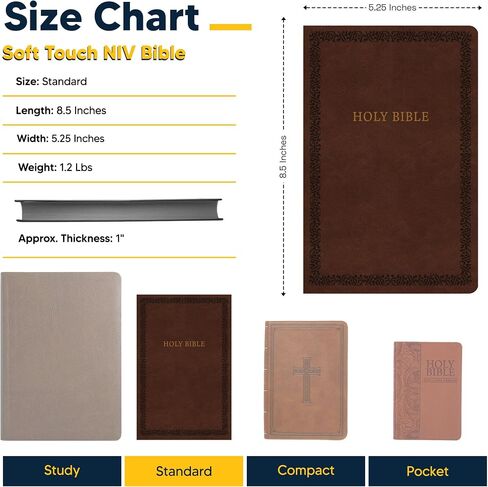 Personalized Soft Touch NIV Holy Bible with Custom Name Includes Up to 3 Rows of Text | Custom Gift for Christian & Religious Celebrations (Brown) in Saudi Arabia