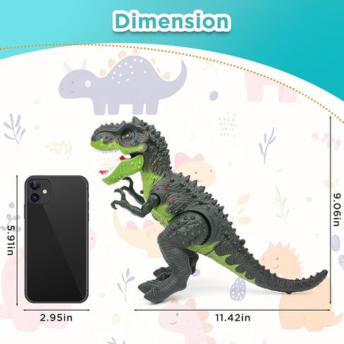 ألعاب الديناصورات الكهربائية للأطفال-Tyrannosaurus الصغيرة مع ذيل قابلة للانفصال لهب وأصوات واقعية ، أفضل هدايا دينو للبنين والبنات 3-5 5-7 in Kuwait