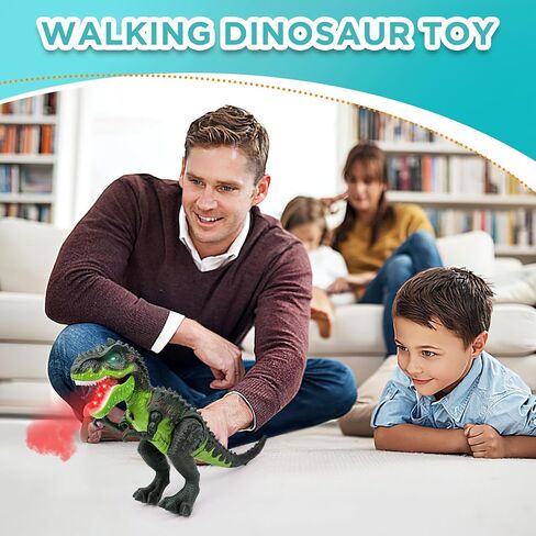 ألعاب الديناصورات الكهربائية للأطفال-Tyrannosaurus الصغيرة مع ذيل قابلة للانفصال لهب وأصوات واقعية ، أفضل هدايا دينو للبنين والبنات 3-5 5-7 in Kuwait