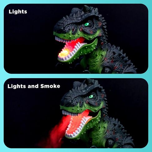 ألعاب الديناصورات الكهربائية للأطفال-Tyrannosaurus الصغيرة مع ذيل قابلة للانفصال لهب وأصوات واقعية ، أفضل هدايا دينو للبنين والبنات 3-5 5-7 in Kuwait
