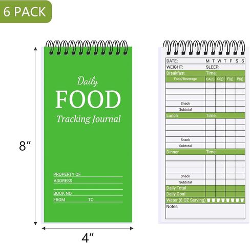 3 Pack 4X8 Inch Food Journal Bulk, Daily Food Tracker Log Notepad, Food Diary Journal for Weight Loss, Calorie Tracker Journal for Women, Men (Each pad 70 Sheets in Saudi Arabia