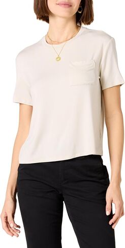 Amazon Essentials Women's Jersey Relaxed-Fit Short-Sleeve Crewneck Pocket T-Shirt, Pack of 2 in Saudi Arabia