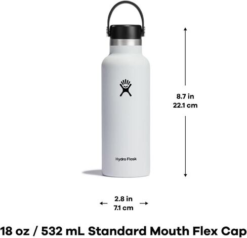 زجاجة مياه قياسية من الفولاذ المقاوم للصدأ من Hydro Flask مع غطاء مرن وعزل فراغ مزدوج الجدار in Kuwait