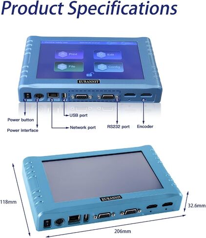 Automatic Inkjet Coding Machine for Production Line, 260E TIJ Inkjet Printer with 7" Touchable Screen for Date/Batch/QRCode/Barcode/Logo etc (1 Nozzle / 0.5 in) in Saudi Arabia