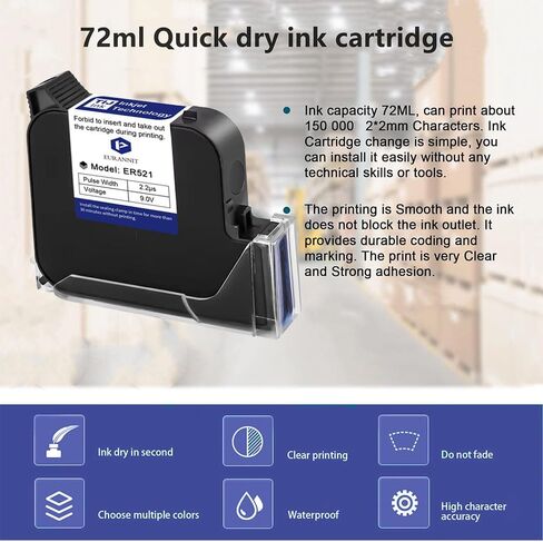 Automatic Inkjet Coding Machine for Production Line, 260E TIJ Inkjet Printer with 7" Touchable Screen for Date/Batch/QRCode/Barcode/Logo etc (1 Nozzle / 0.5 in) in Saudi Arabia