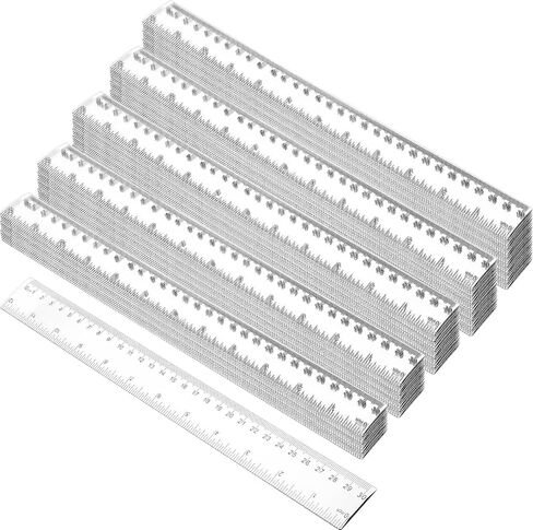 Zonon 100 Pieces 12 Inch Ruler Bulk Clear Plastic Flexible Straight Metric Rulers with Centimeters and Inches Drafting Measuring Tool for Classroom School Students Education in Saudi Arabia
