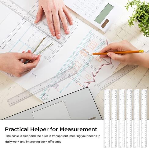 Zonon 100 Pieces 12 Inch Ruler Bulk Clear Plastic Flexible Straight Metric Rulers with Centimeters and Inches Drafting Measuring Tool for Classroom School Students Education in Saudi Arabia
